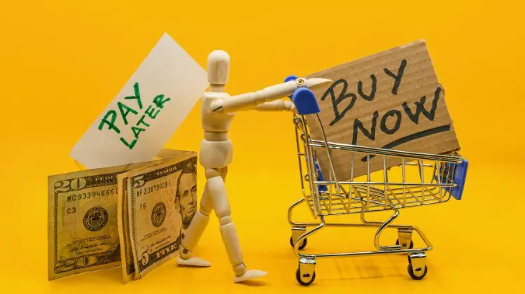 Figurine showing buy now pay later