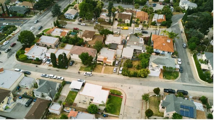 neighborhood in low income area